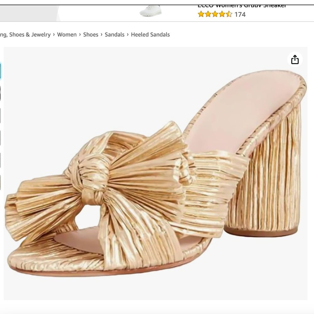 MICIFA Women's Bow Knot Heeled Sandals Open Toe High Block Chunky Heel SIZE 7